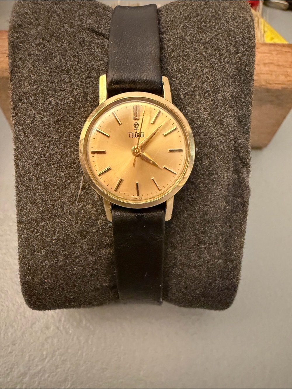 Vintage 1950s Tudor Precision 1733 Gold Watch (Ticking / Missing Winder Crown)